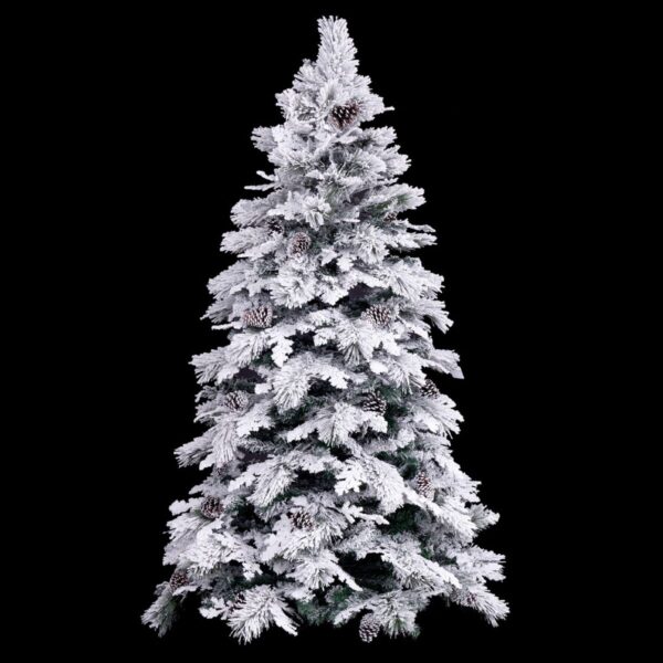 Christmas Tree White Green PVC Metal Polyethylene Snowfall 240 cm - Image 2