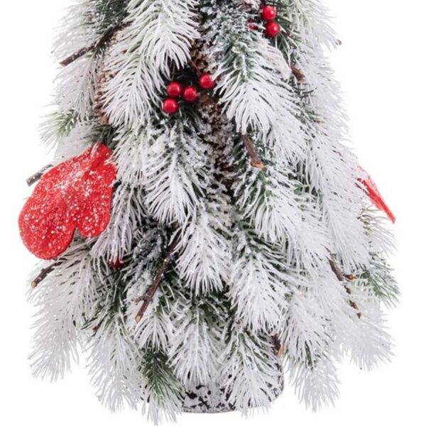 Christmas Tree White Red Green Plastic Polyfoam Fabric 21 x 21 x 45 cm - Image 2