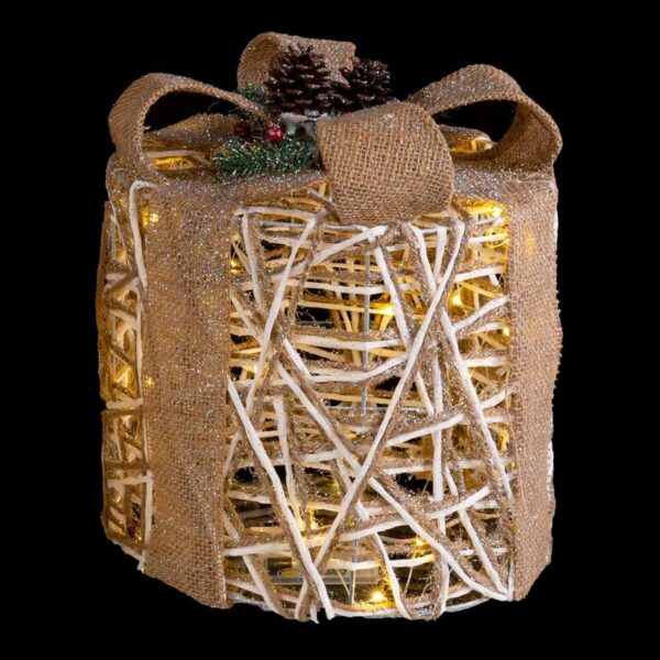Christmas bauble White Natural Metal Plastic Fibre Gift Box 25 x 25 x 35 cm (3 Units) - Image 2