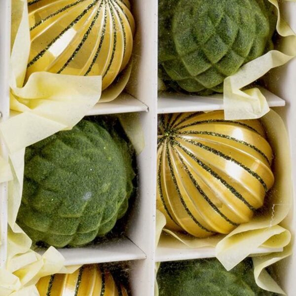 Christmas Baubles Green Golden Plastic 8 x 8 x 8 cm (9Units) - Image 3