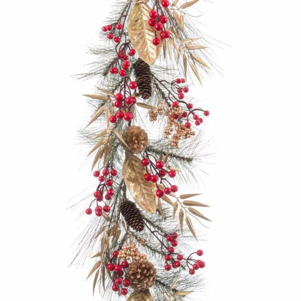 Christmas garland Multicolour Golden Plastic Pineapples 180 cm - Image 4