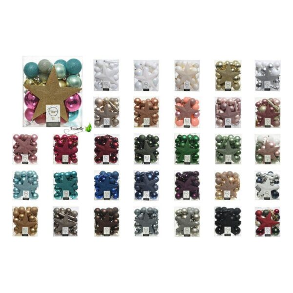 Christmas Baubles Decoris Black Multicolour (33 Pieces) - Image 2