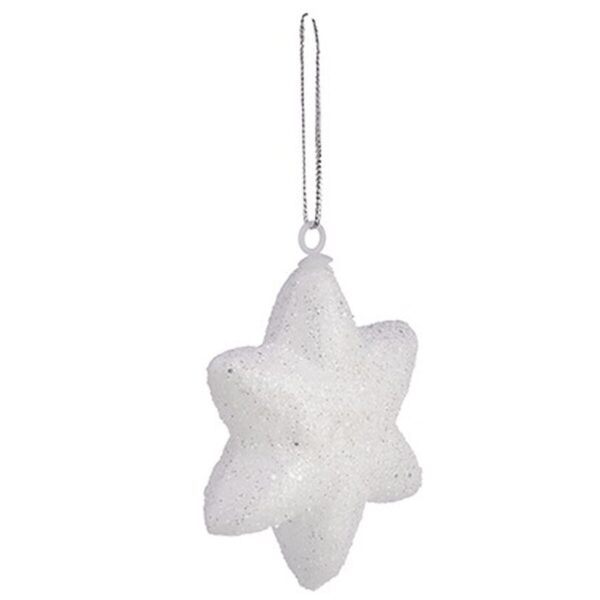 Christmas Decorations Set Star White 6,5 x 6,5 x 2 cm (24 Units) - Image 2