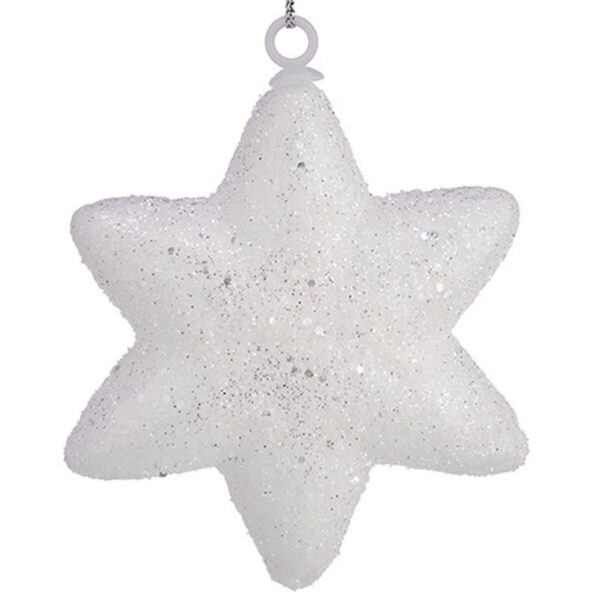 Christmas Decorations Set Star White 6,5 x 6,5 x 2 cm (24 Units) - Image 3