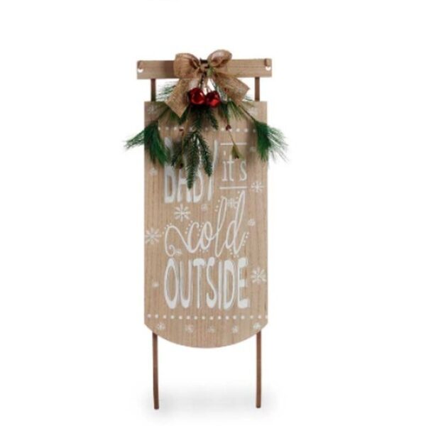 Hanging decoration Sign Sledge Beige MDF Wood 20 x 5 x 69 cm (6 Units) - Image 3