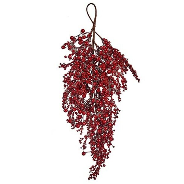 Christmas garland Branch Red fruits Plastic 69 x 17 x 17 cm (6 Units) - Image 2