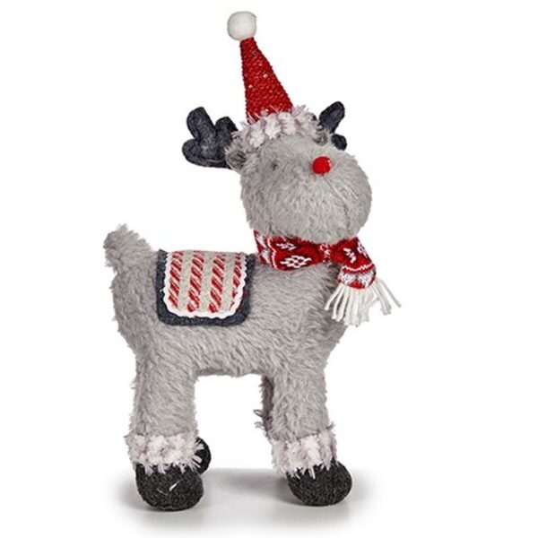Decorative Figure Christmas Reindeer Red Grey 21 x 36 x 36 cm (4 Units) - Image 2