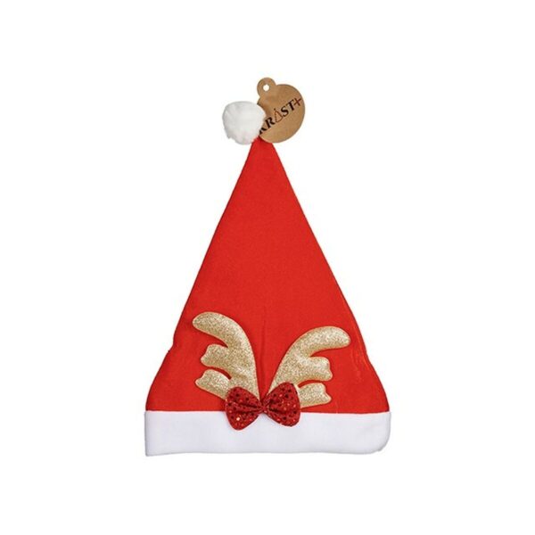 Father Christmas Hat Reindeer Red Golden 28 x 2 x 39 cm (12 Units) - Image 2