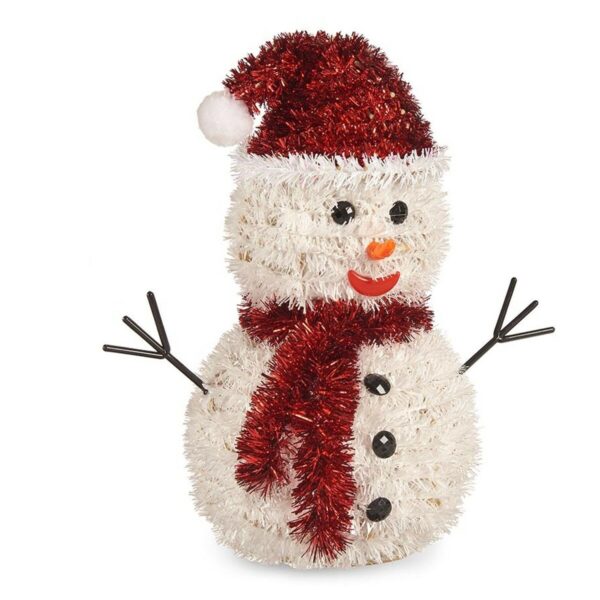 Decorative Figure Snow Doll Tinsel White Red polypropylene PET 24 x 26 x 14 cm (9Units) - Image 2
