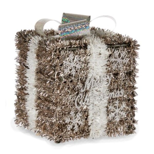 Gift Box White Silver champagne polypropylene PET 13 x 17 x 13 cm (12 Units) - Image 2