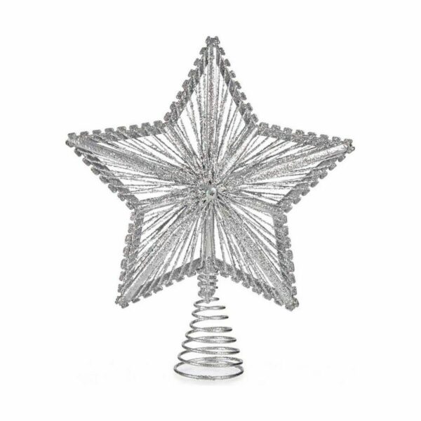 Christmas star Silver Steel Plastic 20 x 5 x 25 cm (10 Units) - Image 2
