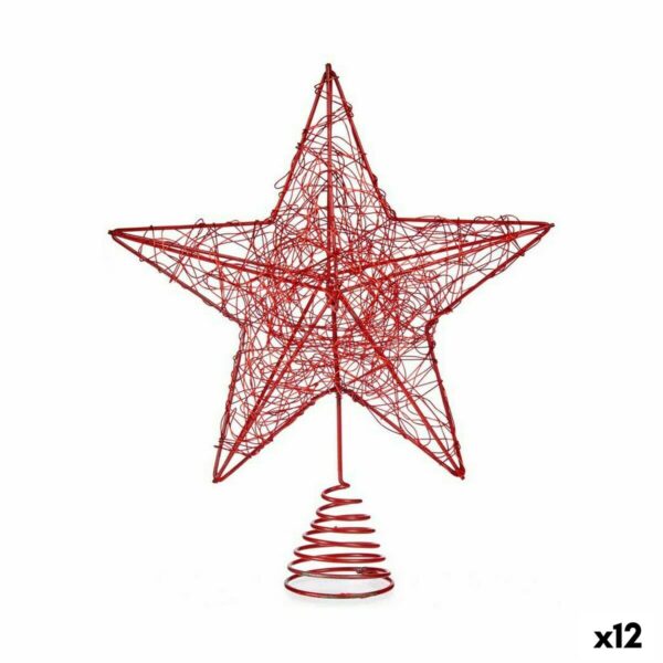 Christmas star Red Steel Plastic 20 x 5 x 24,5 cm (12 Units)