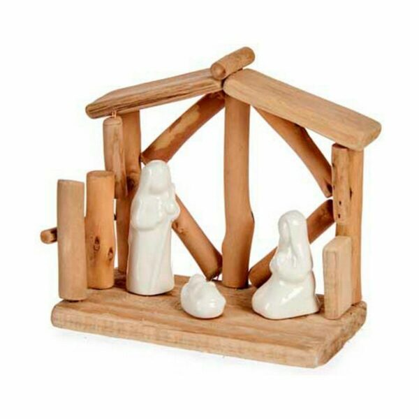 Christmas nativity set White Natural Wood Ceramic 17 x 14,5 x 8 cm (2 Units) - Image 3