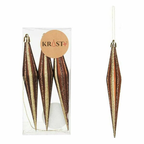 Christmas Decorations Set Streched Brown PVC 8,5 x 3,5 x 19 cm (12 Units) - Image 2