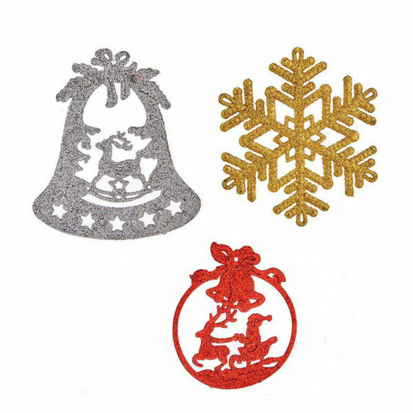 Christmas Decorations Set Red Golden Silver Plastic (24 Units) - Image 2
