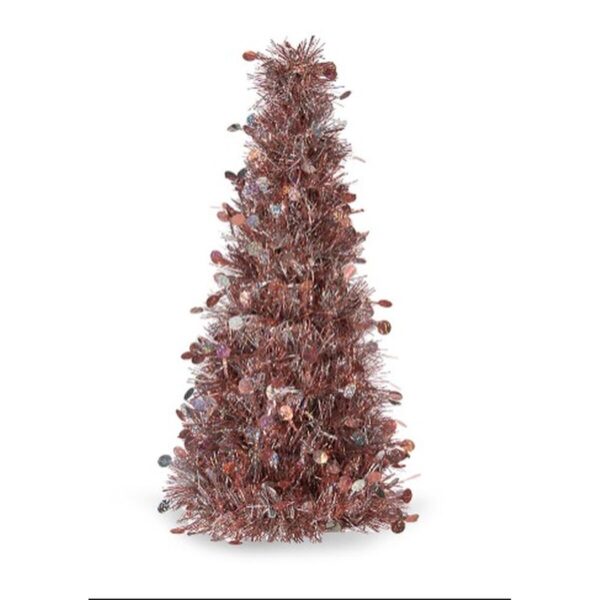 Decorative Figure Christmas Tree Tinsel White Pink polypropylene PET 18 x 31 x 18 cm (48 Units) - Image 2