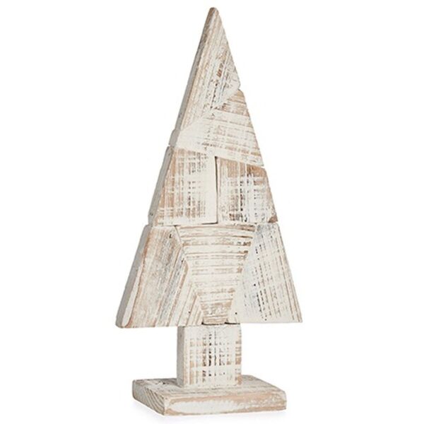 Decorative Figure Christmas Tree White Natural Wood 9 x 41,5 x 20 cm (12 Units) - Image 2
