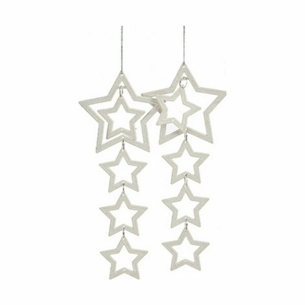 Christmas Decorations Set Stars White 19 x 0,2 x 23 cm (24 Units) - Image 2