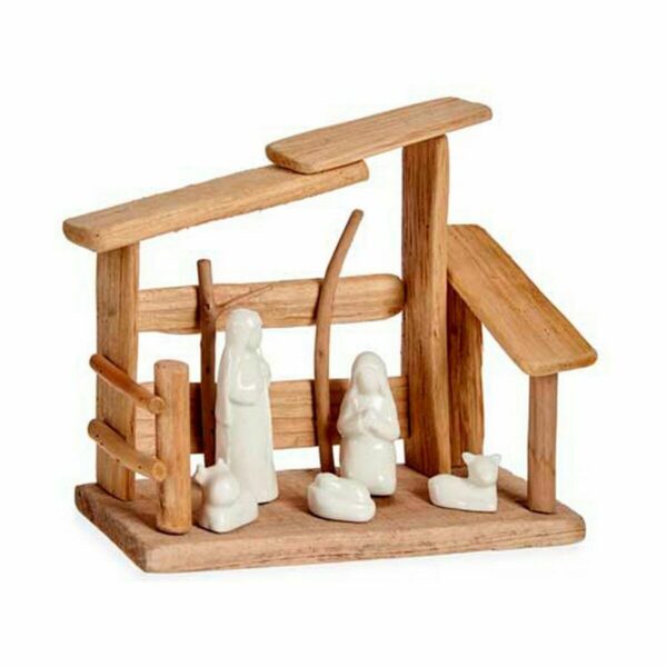 Christmas nativity set White Natural Wood Ceramic 10 x 21 x 25 cm (2 Units) - Image 3