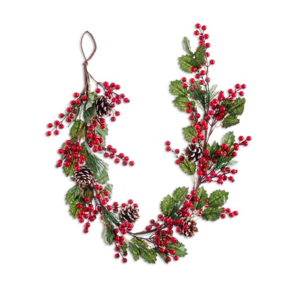Christmas garland Red Green Natural Plastic Pineapples 110 cm - Image 2