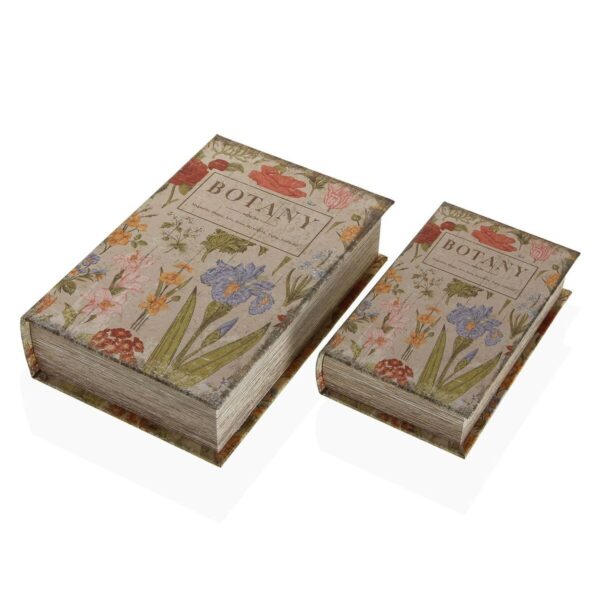 Decorative box Versa Botany Book Canvas MDF Wood 7 x 27 x 18 cm - Image 2
