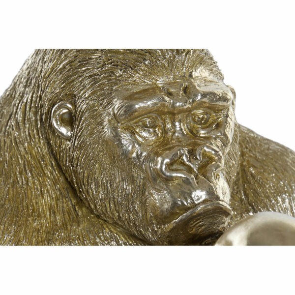 Decorative Figure DKD Home Decor Golden Resin Gorilla (33 x 33 x 43 cm) - Image 2