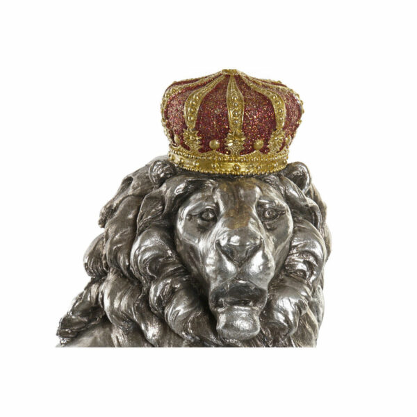 Decorative Figure DKD Home Decor Silver Lion Resin (42 x 25 x 45 cm) - Image 2