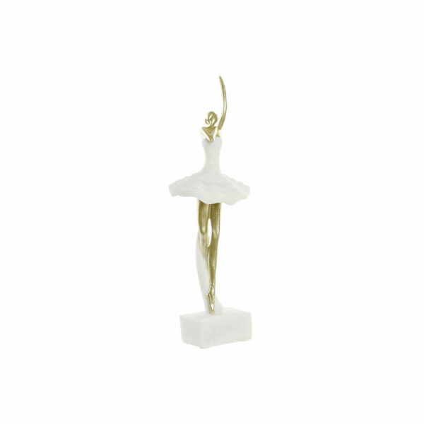 Decorative Figure DKD Home Decor 13,5 x 12,5 x 40 cm Golden White Resin Ballet Dancer - Image 2