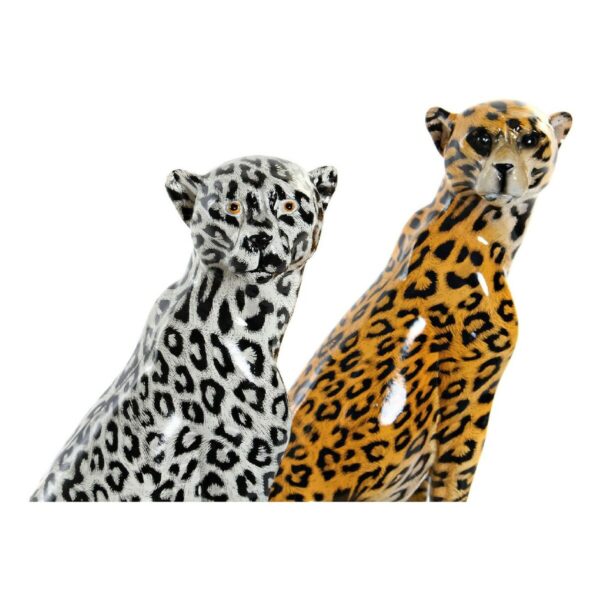 Decorative Figure DKD Home Decor Black Orange White Leopard Resin Colonial 16 x 16 x 32 cm - Image 3