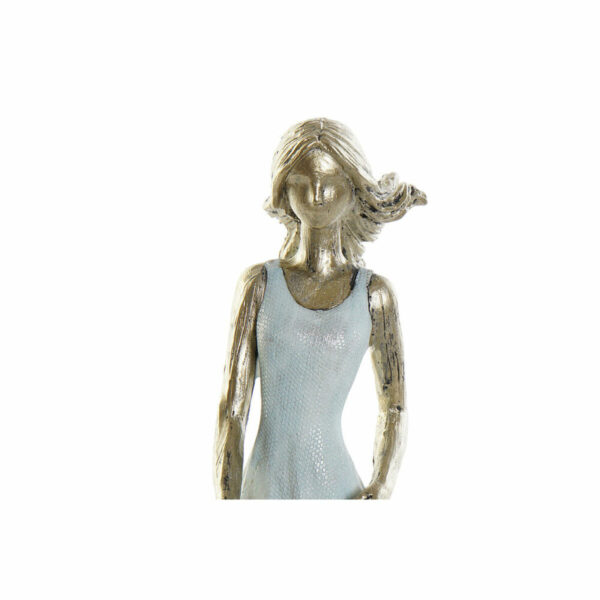 Decorative Figure DKD Home Decor 16 x 9,5 x 24 cm Blue Golden Family - Image 2