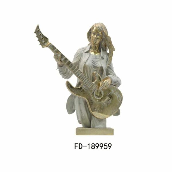 Decorative Figure DKD Home Decor 37 x 25 x 50 cm Golden White Music - Image 2