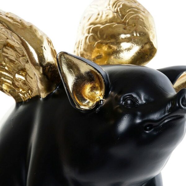 Decorative Figure DKD Home Decor 26 x 17 x 22,5 cm Silver Black Golden Pig (3 Units) - Image 3