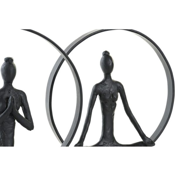 Decorative Figure DKD Home Decor 23 x 10 x 27 cm Black Brown Yoga (2 Units) - Image 2