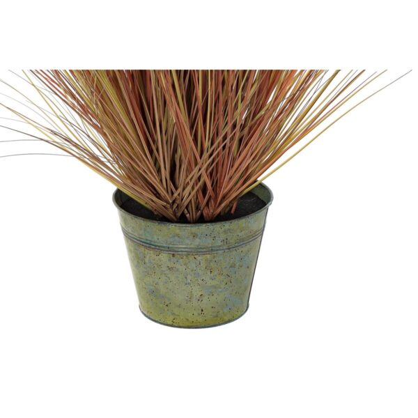 Decorative Plant DKD Home Decor Bucket 30 x 30 x 106 cm Orange Polyethylene Burgundy Brass (2 Units) - Image 3