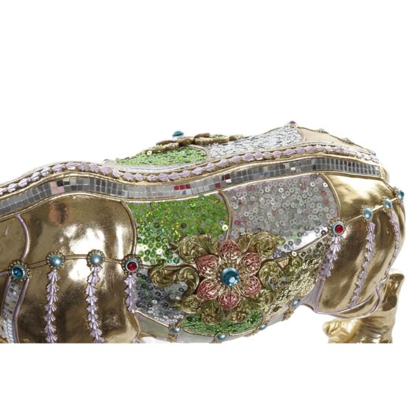 Decorative Figure DKD Home Decor Golden Resin Multicolour Rhinoceros (55 x 17,5 x 25 cm) - Image 3