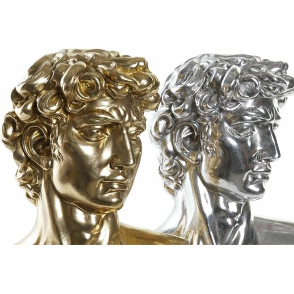 Decorative Figure DKD Home Decor 24,5 x 17,5 x 36 cm Silver Golden Bust Neoclassical (2 Units) - Image 2