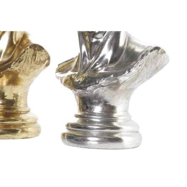 Decorative Figure DKD Home Decor 24,5 x 17,5 x 36 cm Silver Golden Bust Neoclassical (2 Units) - Image 3