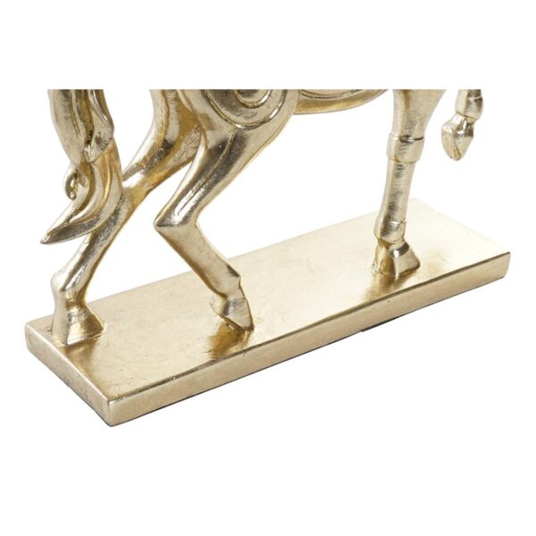 Decorative Figure DKD Home Decor 34 x 9,5 x 33,5 cm Horse Silver Golden (2 Units) - Image 3