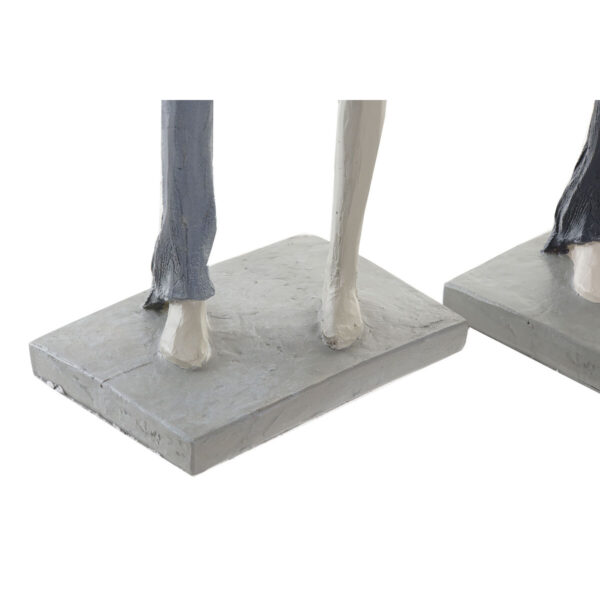 Decorative Figure DKD Home Decor Grey Pink 18 x 10 x 37 cm Pair (2 Units) - Image 3