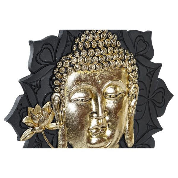 Decorative Figure DKD Home Decor 27 x 8 x 33,5 cm Black Golden Buddha Oriental (2 Units) - Image 3
