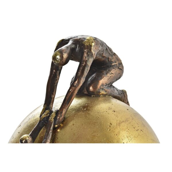Decorative Figure DKD Home Decor Ball Golden Copper Resin Persons Modern (25 x 19 x 26 cm) - Image 2