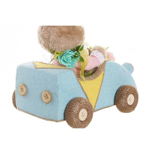 Decorative Figure DKD Home Decor 23 x 15 x 29 cm Blue Pink Brown Rabbit (2 Units) - Image 3