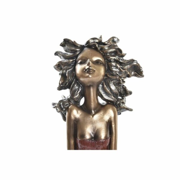 Decorative Figure DKD Home Decor Red Turquoise Golden Lady 24 x 11 x 27 cm (2 Units) - Image 2