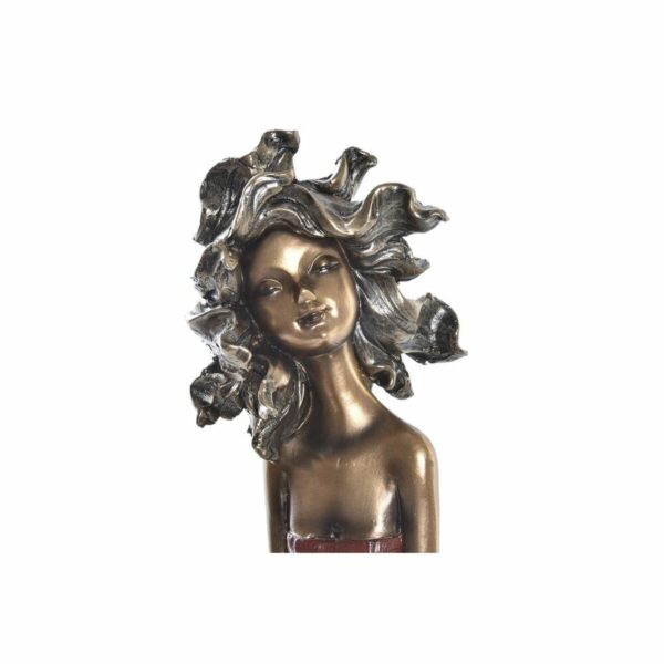 Decorative Figure DKD Home Decor Red Turquoise Golden Lady 20 x 9 x 23 cm (2 Units) - Image 2