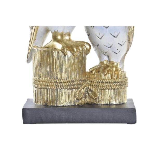 Decorative Figure DKD Home Decor 14,5 x 9 x 26 cm Owl Golden White - Image 3