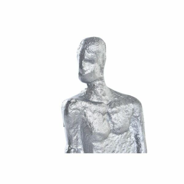 Decorative Figure DKD Home Decor 11 x 12 x 28 cm Silver Black White Men (2 Units) - Image 2