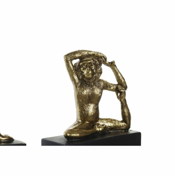 Decorative Figure DKD Home Decor 4 Black Golden Resin Monkey Tropical (50 x 4,6 x 22,5 cm) - Image 2