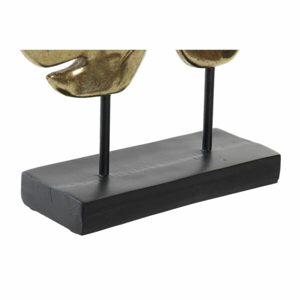 Decorative Figure DKD Home Decor Black Golden Tropical Leaf of a plant 25,5 x 6 x 34 cm - Image 2