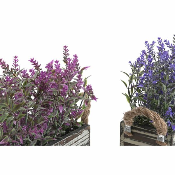 Decorative Plant DKD Home Decor 30 x 12 x 21 cm Wood Lilac Polyethylene Fuchsia (2 Units) - Image 2