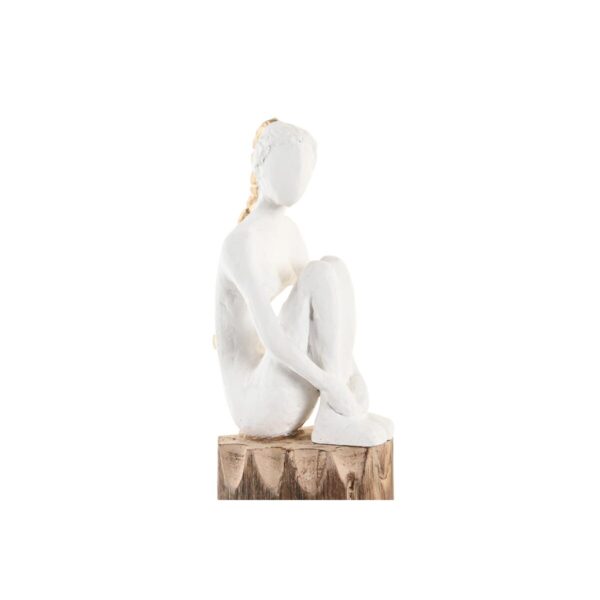 Decorative Figure DKD Home Decor Lady Brown White (2 Units) - Image 2